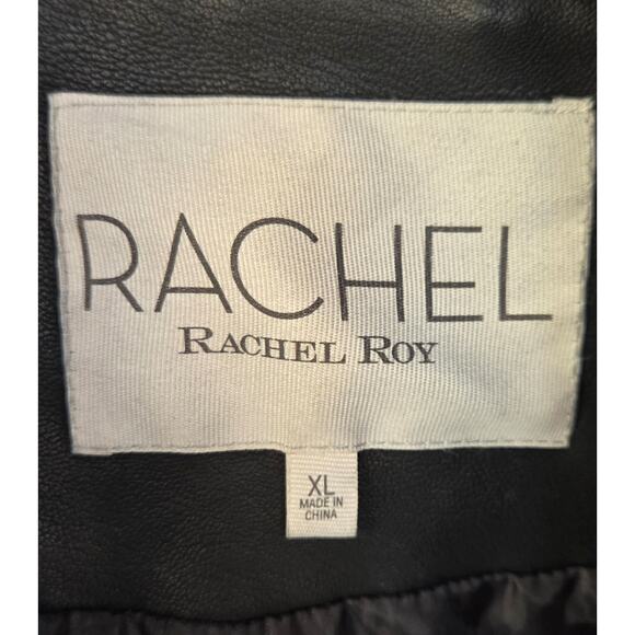 Rachel Roy Faux Leather Moto Jacket XL w/ Removable Fur Collar - Picture 8 of 16